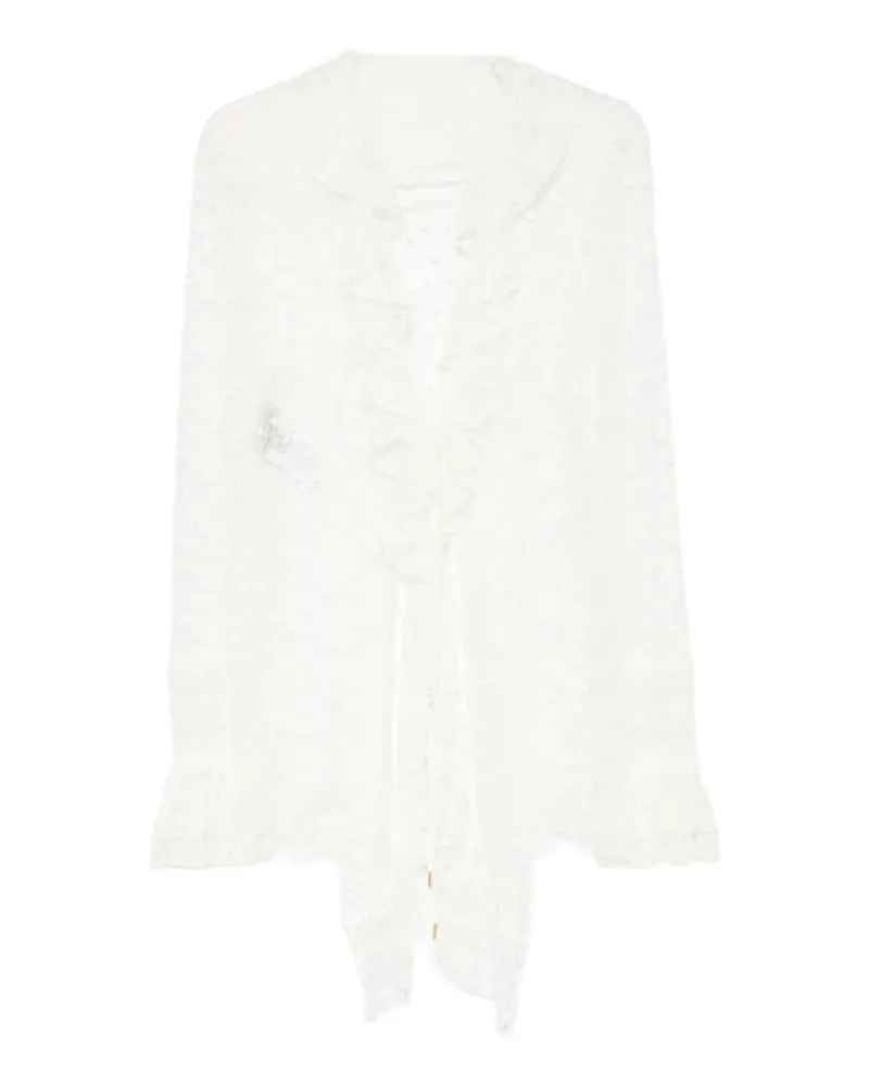 Alberta Ferretti Bluse mit Rüschen - Weiß Weiß