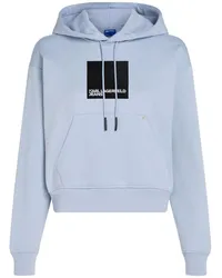 Karl Lagerfeld Hoodie mit Box-Logo-Patch Blau