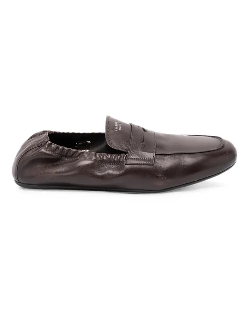 Prada leather elasticated-heel loafers - Braun Braun