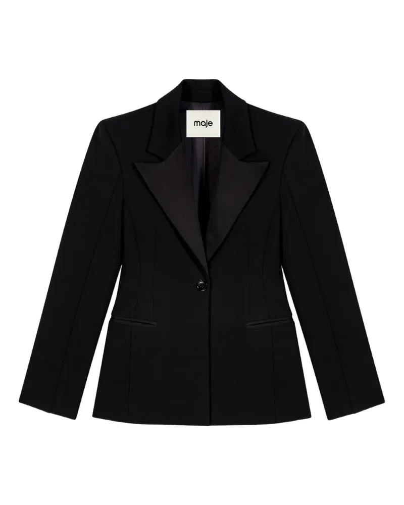 Maje Blazer mit Satinrevers - Schwarz Schwarz