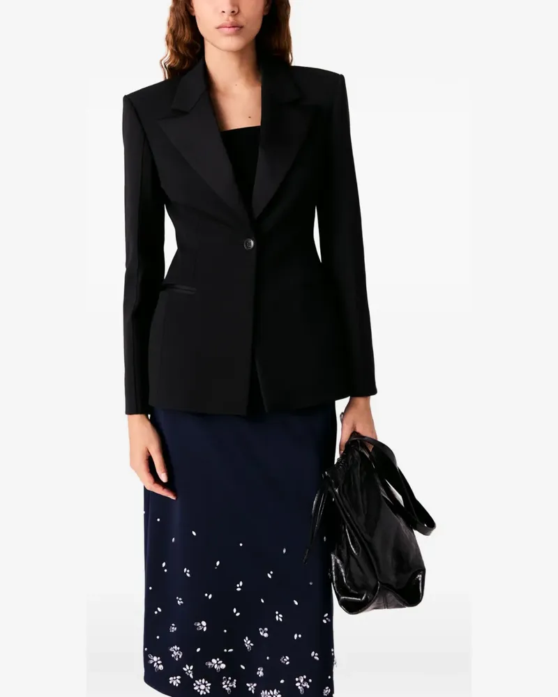 Maje Blazer mit Satinrevers - Schwarz Schwarz