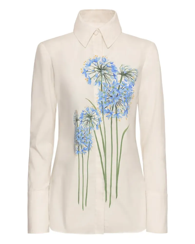 Oscar de la Renta Allium Hemd - Weiß Weiß
