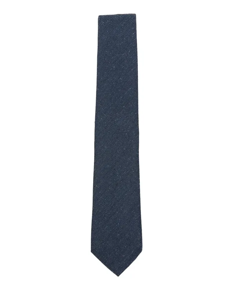Canali Seidenkrawatte mit Mikro-Muster - Blau Blau