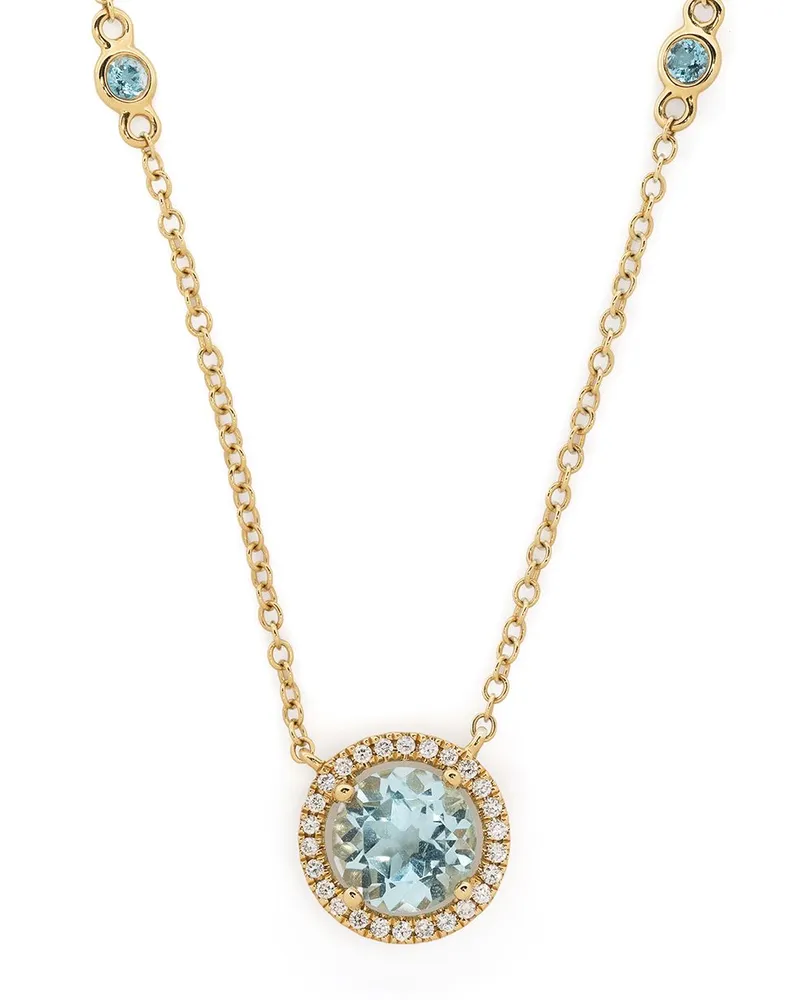 Kiki McDonough 18kt Gelbgoldhalskette mit Edelsteinen Gold