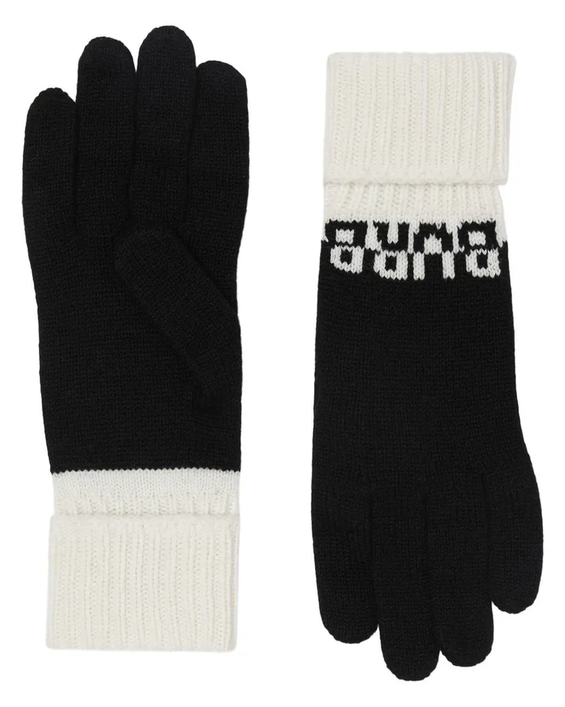 Burberry Intarsien-Handschuhe aus Kaschmir - Schwarz Schwarz