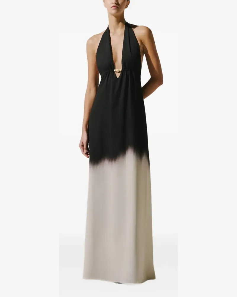Baobab Collection Rückenfreies Louise Maxikleid mit Kunstharz-Verzierung - Schwarz Schwarz