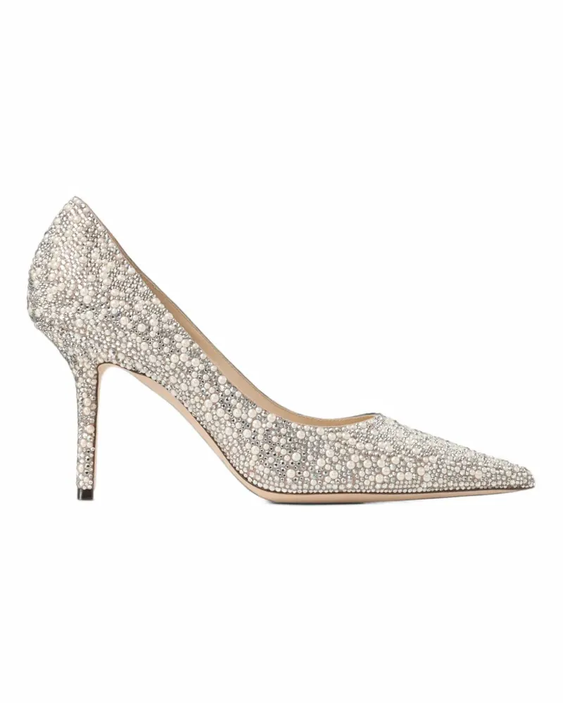 Jimmy Choo Pumps mit Kristallen, 85mm - Nude Nude