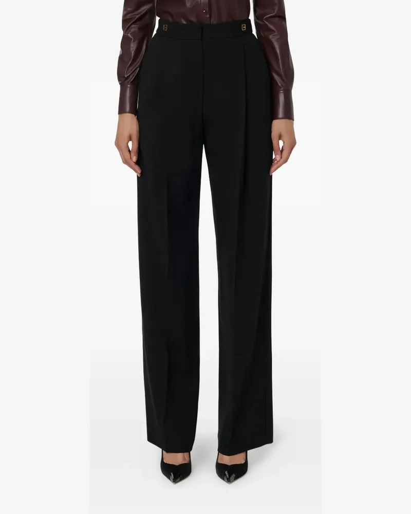 Elisabetta Franchi Hose mit Bundfalten - Schwarz Schwarz