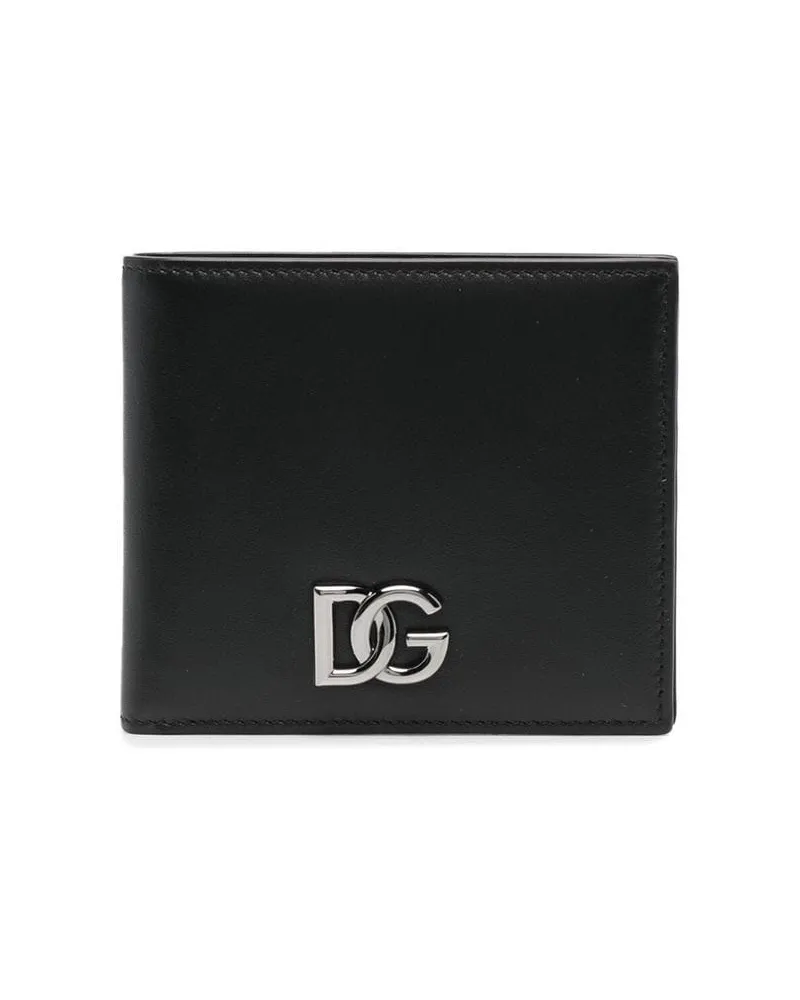 Dolce & Gabbana Portemonnaie mit Logo-Schild - Schwarz Schwarz