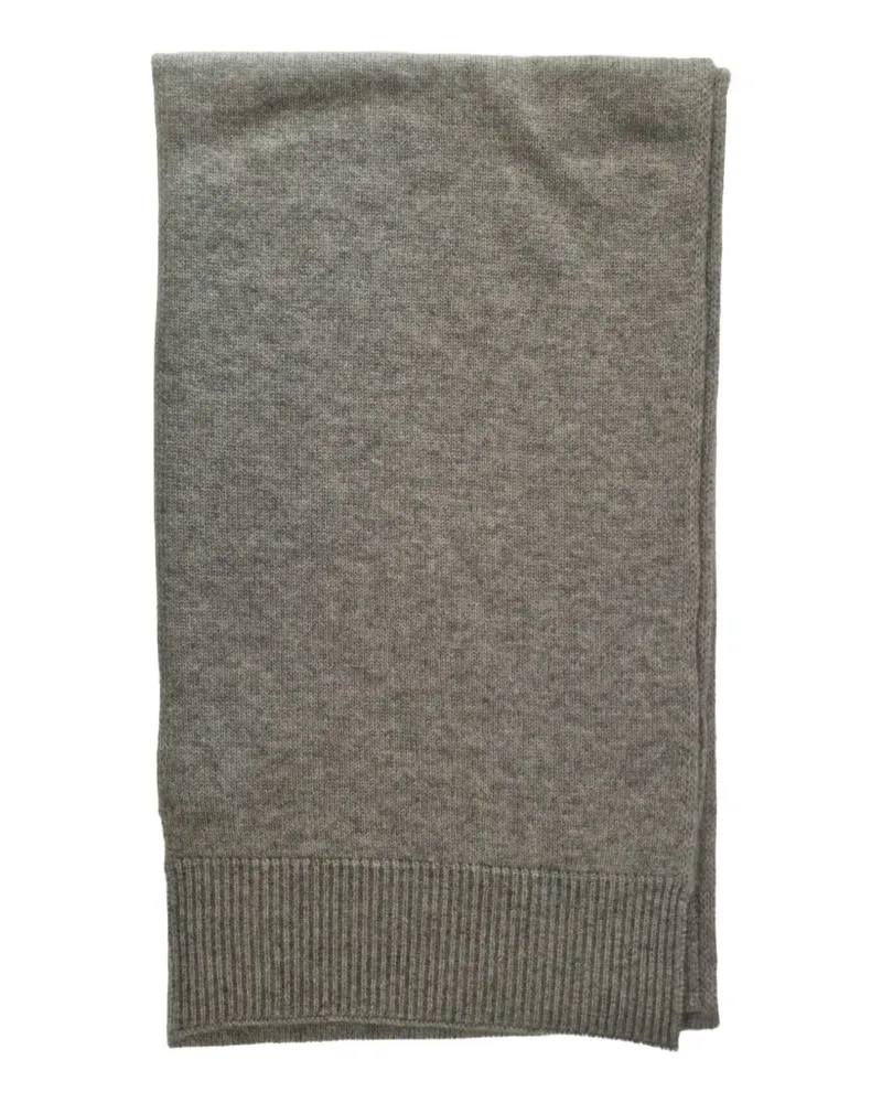 Malo mélange-effect ribbed-trim scarf - Grau Grau