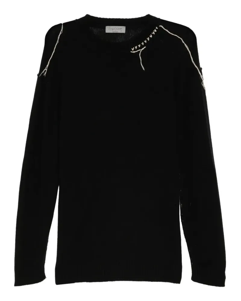 Yohji Yamamoto Bestickter Pullover - Schwarz Schwarz