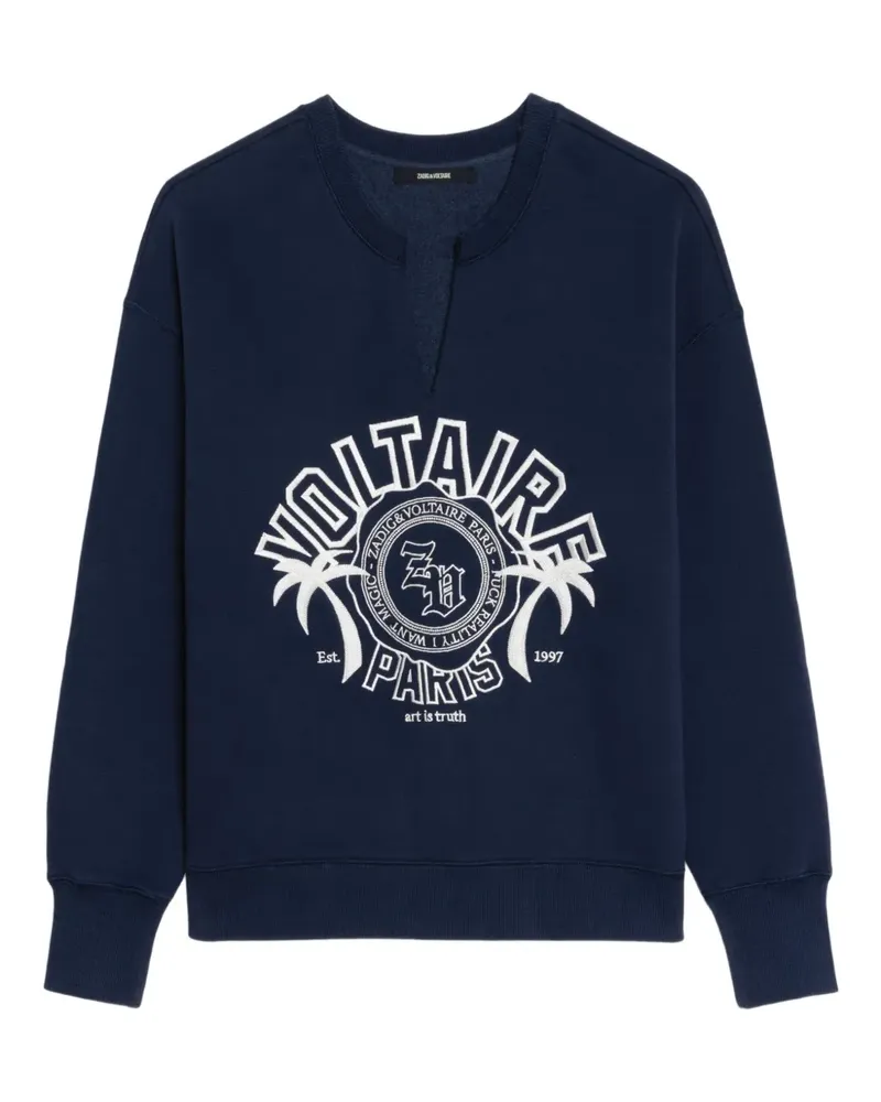 Zadig & Voltaire Sweatshirt mit grafischer Stickerei - Blau Blau
