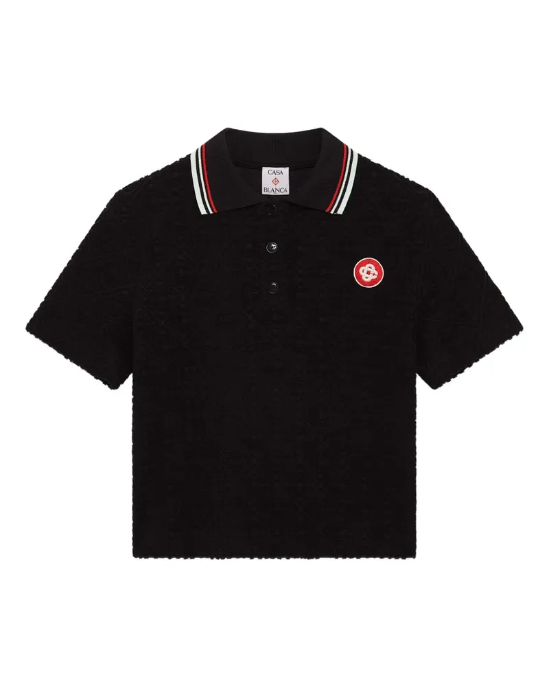 Casablanca Paris Poloshirt aus Monogramm-Jacquard - Schwarz Schwarz