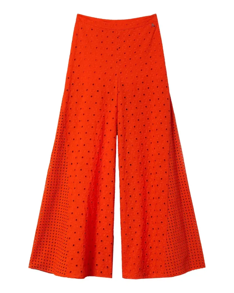 Twin-Set broderie palazzo trousers - Orange Orange