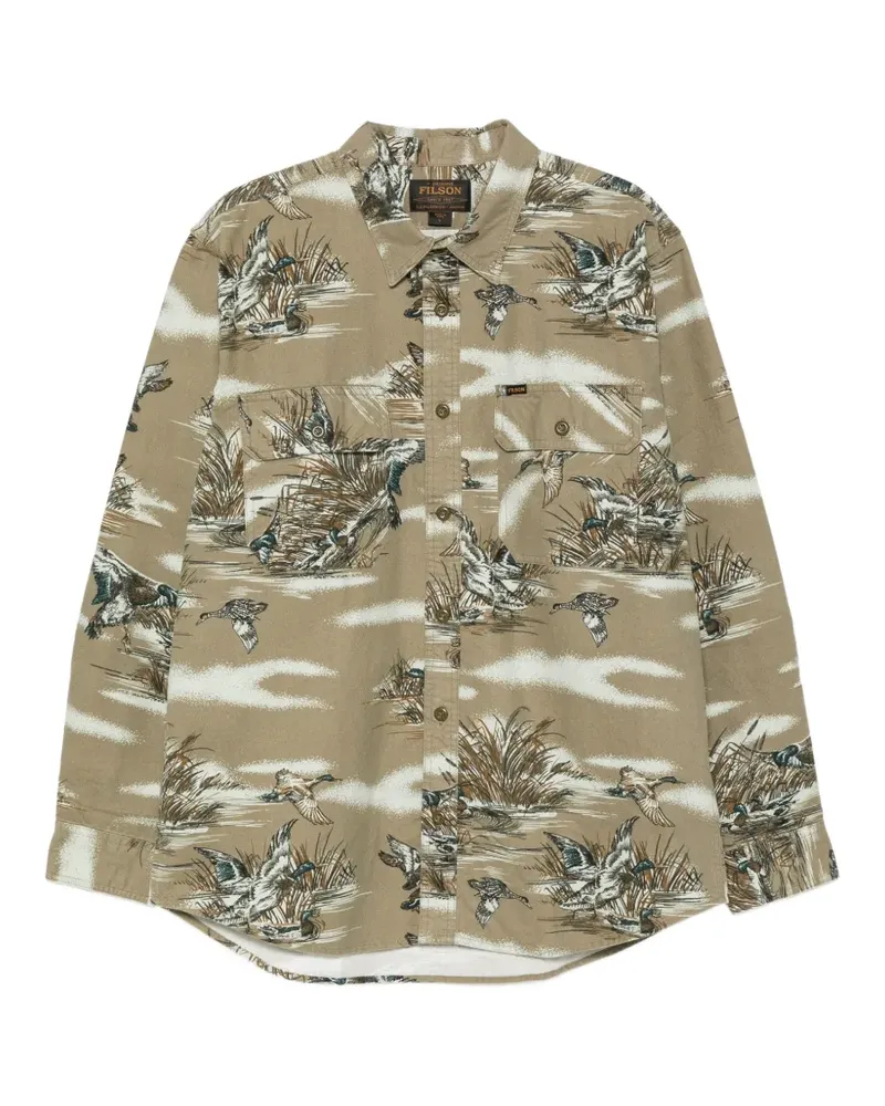 Filson bird-print cotton shirt - Grün Grün