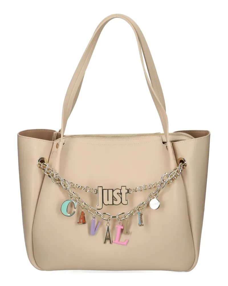 Just Cavalli chain-charm shoulder bag - Nude Nude