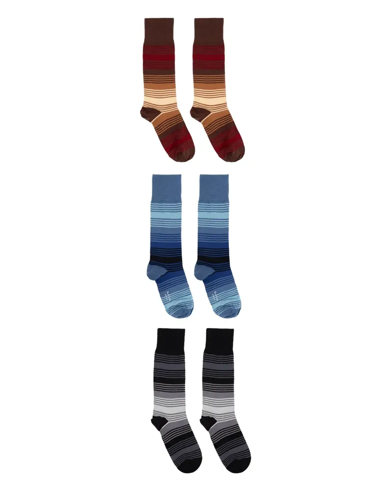 Paul Smith Gestreifte Socken (3er-Pack) - Blau Blau