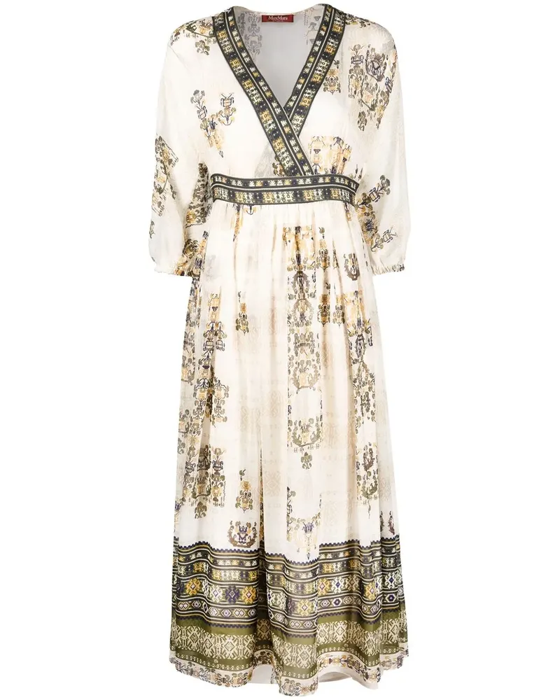 Max Mara Kleid mit V-Ausschnitt - Nude Nude