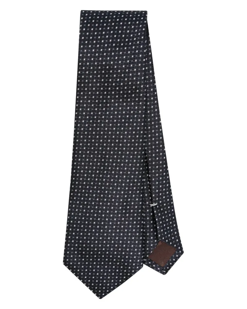 Canali Geometrisch gemusterte Krawatte - Blau Blau