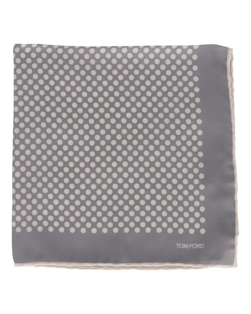 Tom Ford polka-dot silk pocket square - Grau Grau
