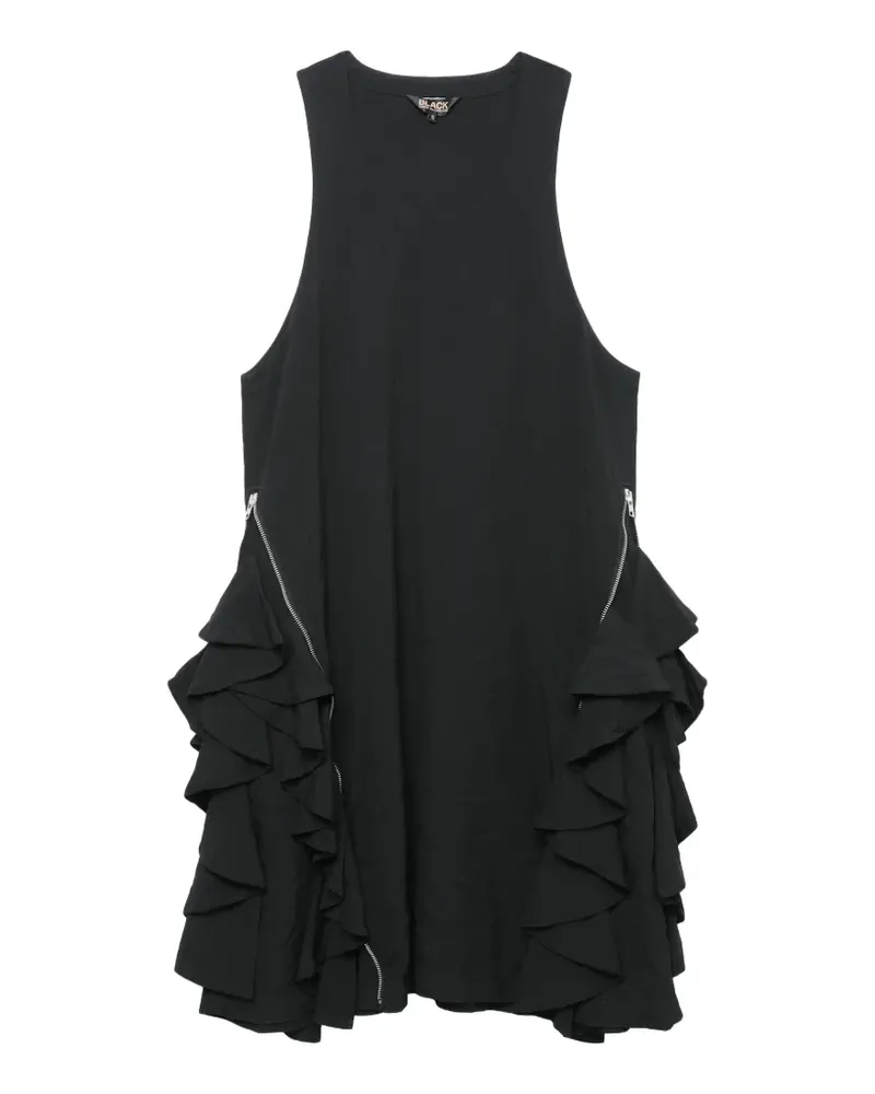 Comme des Garçons ruffled zip-detail midi dress - Schwarz Schwarz