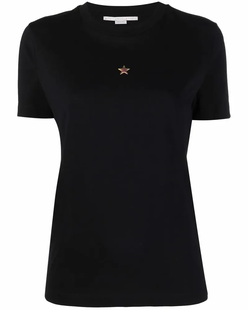 Stella McCartney T-Shirt mit Sterne-Verzierung - Schwarz Schwarz
