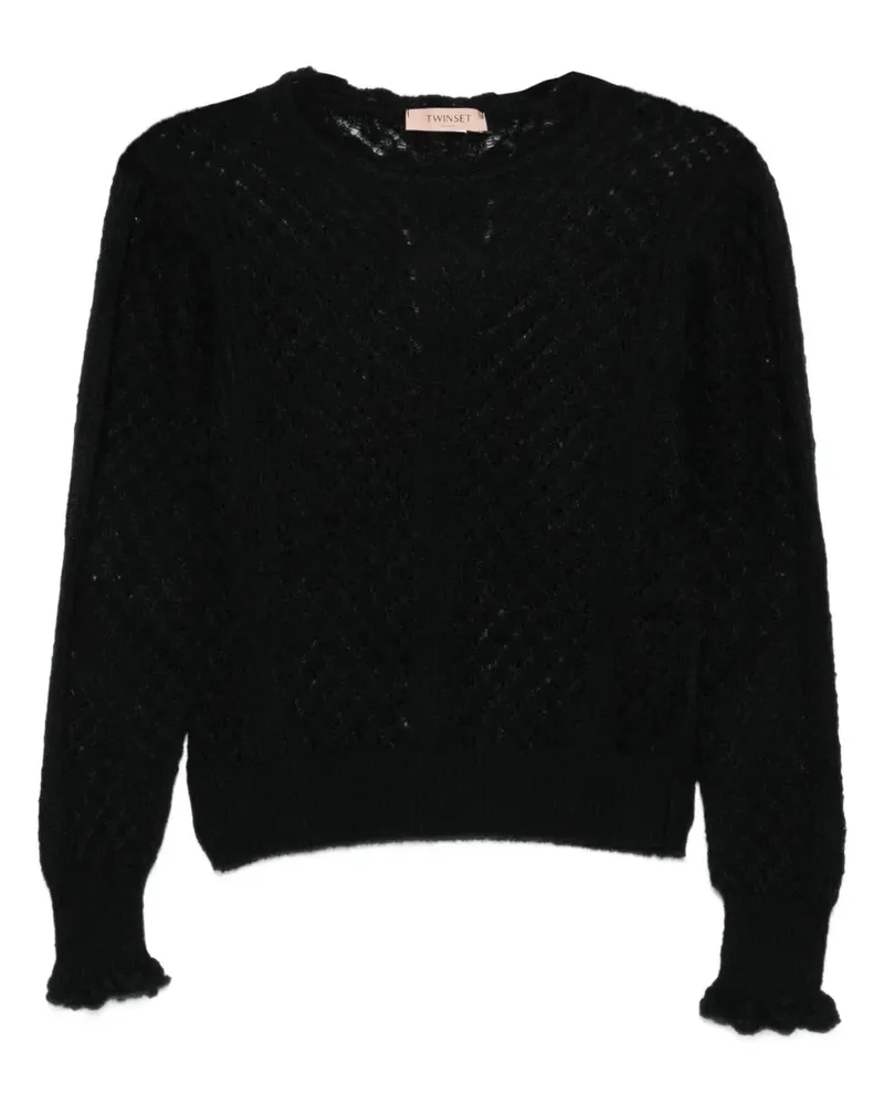 Twin-Set Pullover mit gerüschten Bündchen - NERO Nero