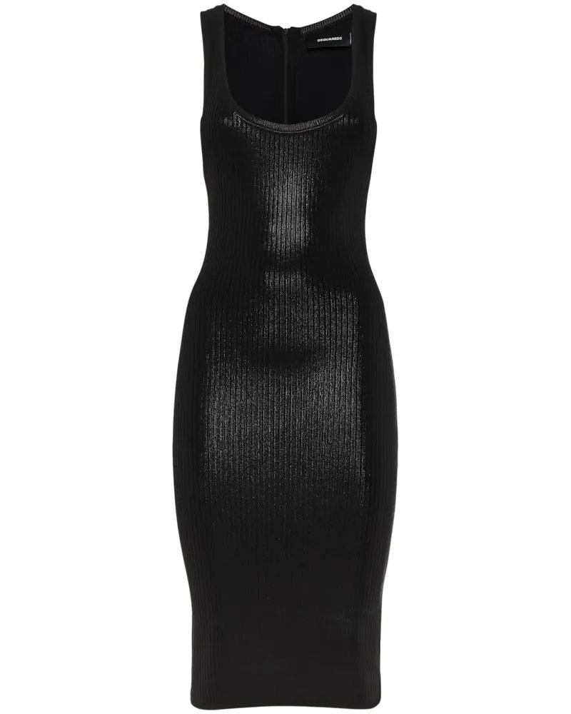 Dsquared2 Geripptes Strickkleid - Schwarz Schwarz