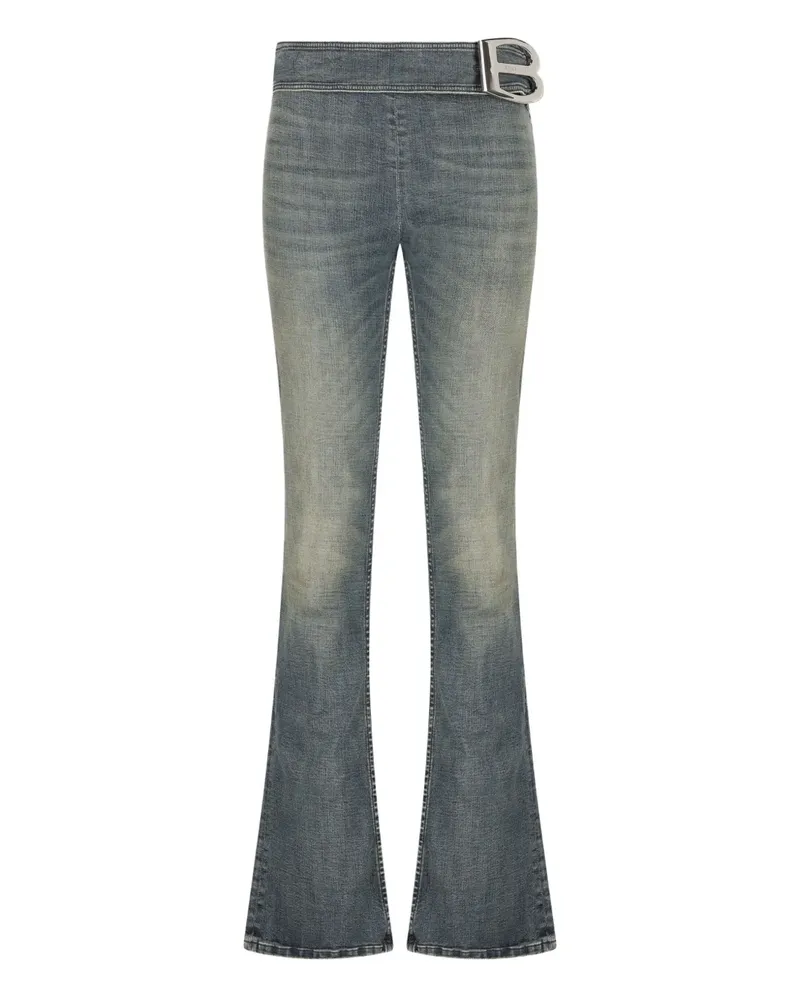 Balenciaga logo-buckle jeans - Blau Blau