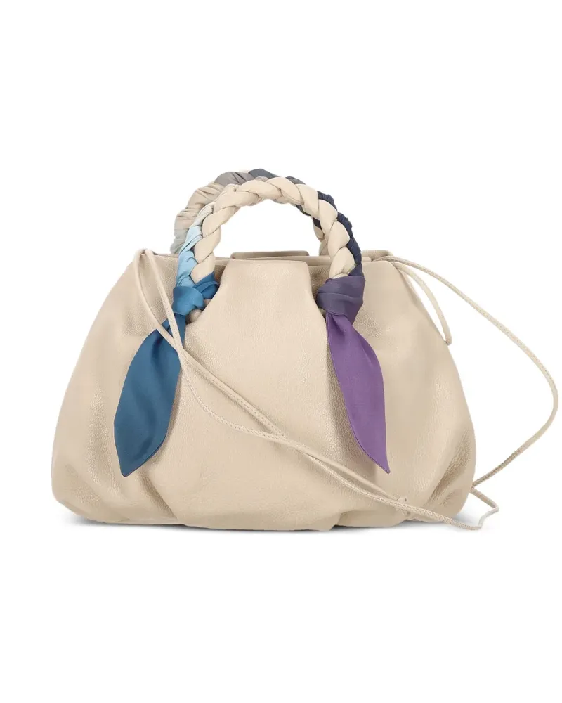 HEREU Bombon Foulard braided-handle crossbody bag - Nude Nude