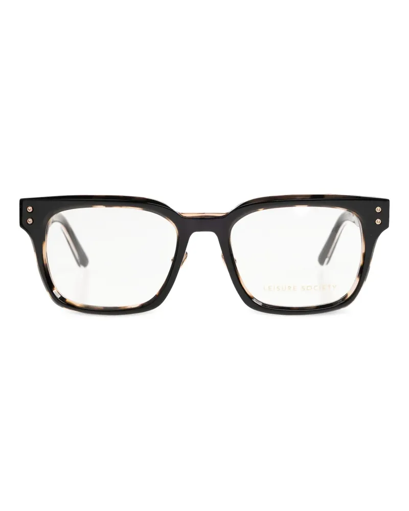 Leisure Society Merano tortoise geometric glasses - Schwarz Schwarz