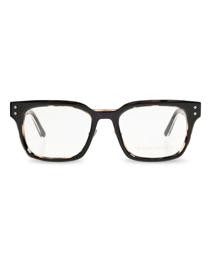 Leisure Society Geometrische Merano Brille in Schildpattoptik - Schwarz Schwarz