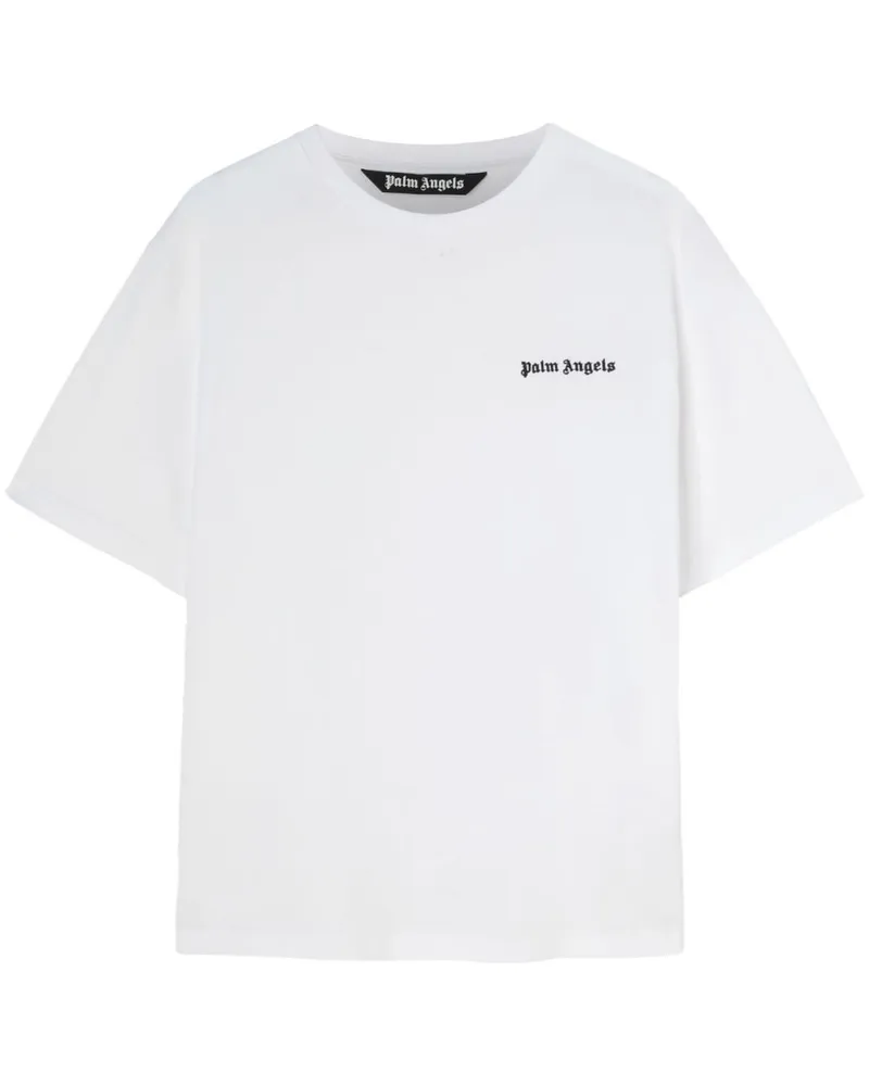 Palm Angels T-Shirt mit Logo-Stickerei - Weiß Weiß