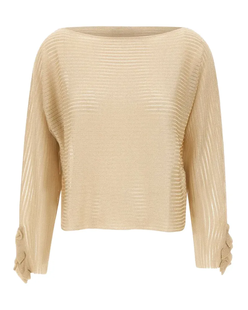 Liu Jo striped ruffled top - Nude Nude