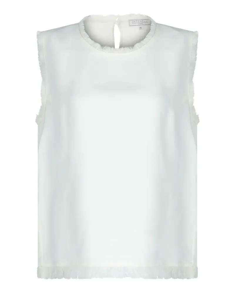 Antonelli Firenze fringed-trim top - Weiß Weiß
