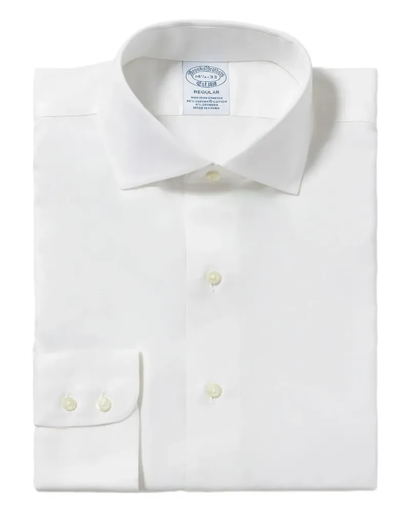 Brooks Brothers Langärmeliges Hemd mit englischem Kragen - Weiß Weiß