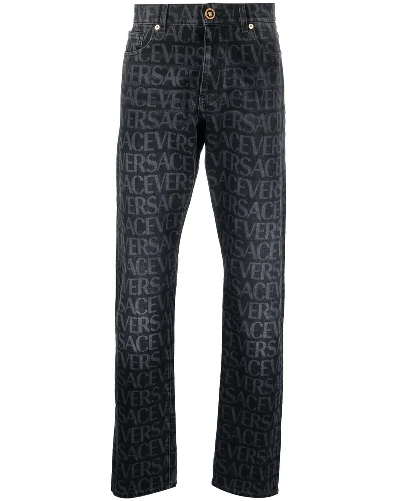 Versace Allover straight-leg jeans - Schwarz Schwarz