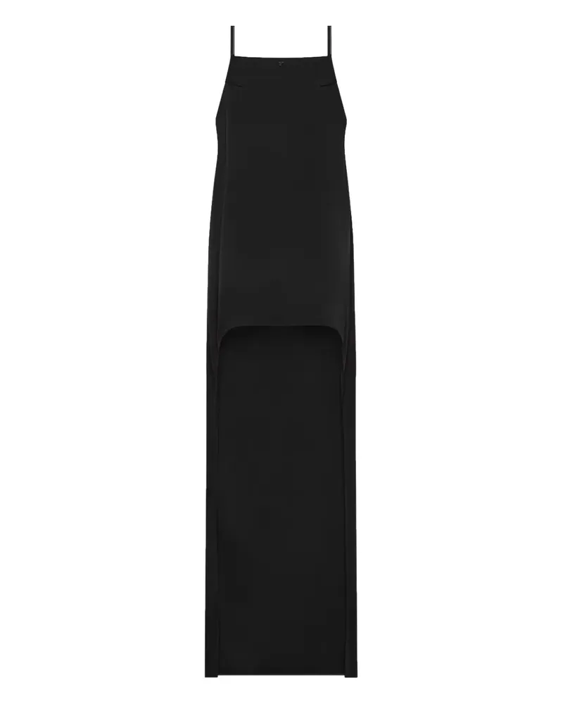 Courrèges Rückenfreies Satinkleid - Schwarz Schwarz