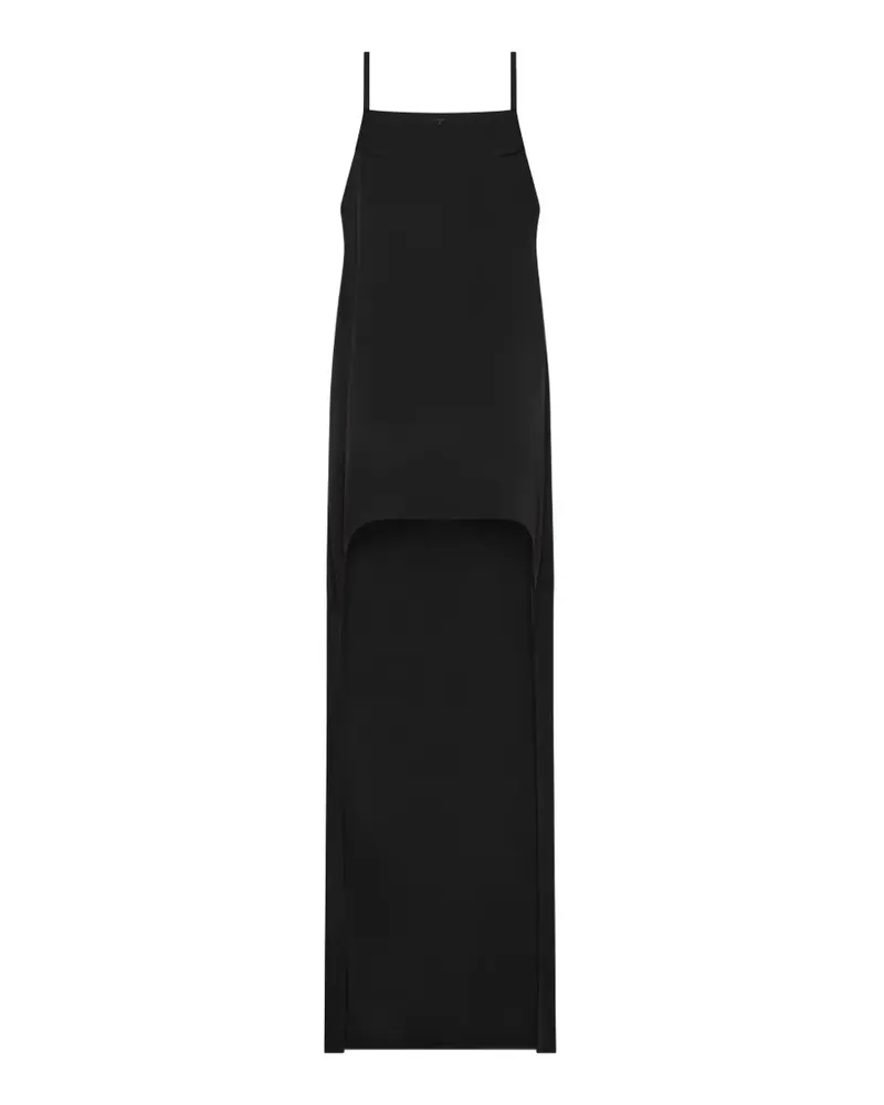 Courrèges Rückenfreies Satinkleid - Schwarz Schwarz