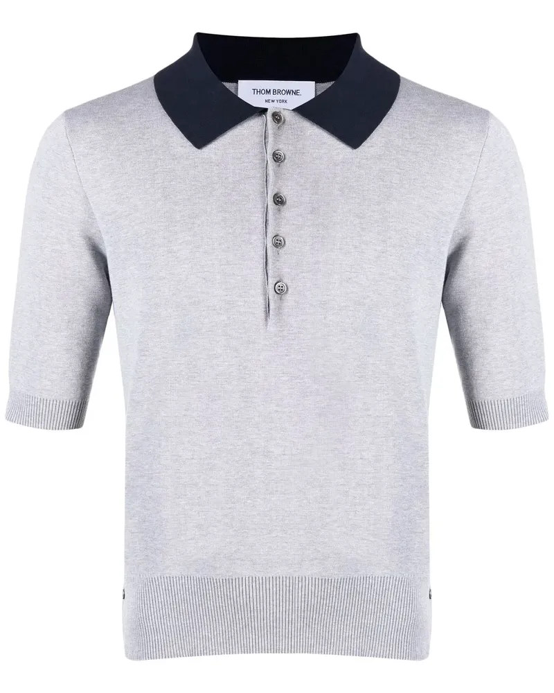 Thom Browne Poloshirt mit Kontrastkragen - Grau Grau