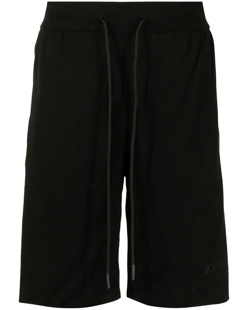 Iceberg Joggingshorts mit Kordelzug - Schwarz Schwarz