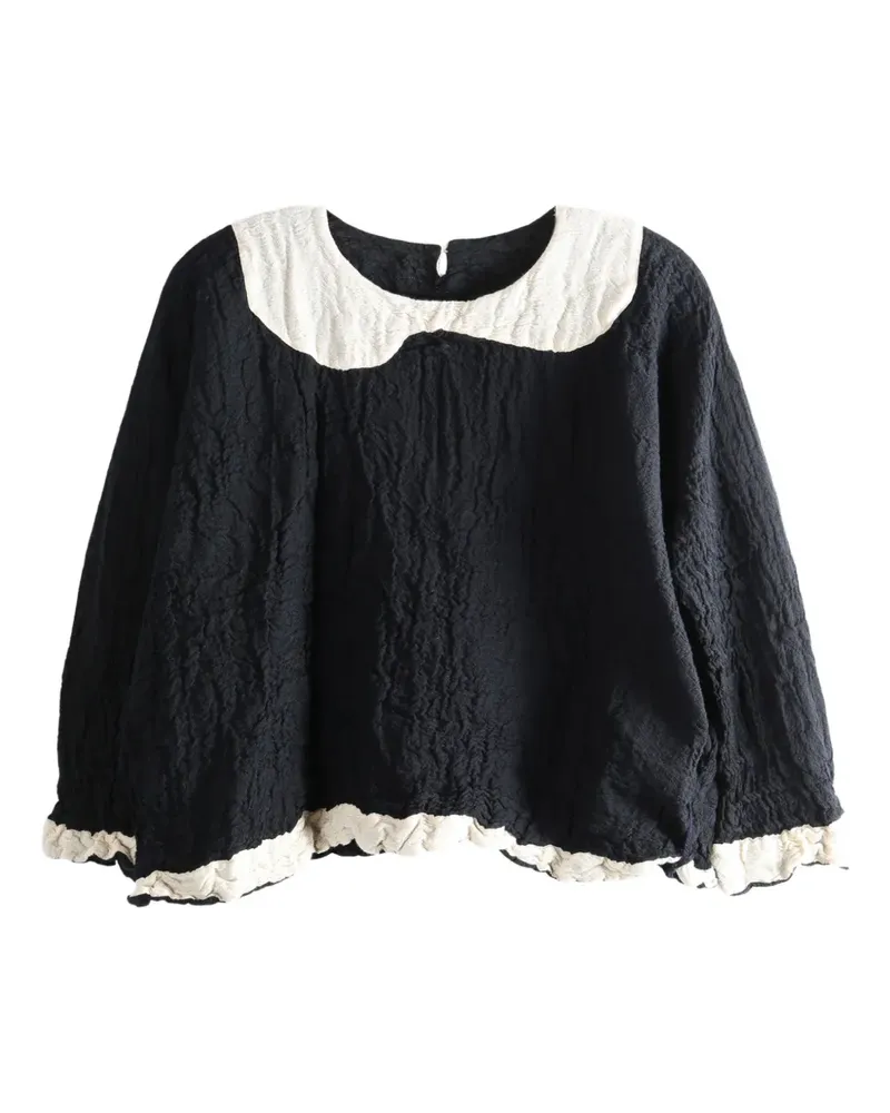 Daniela Gregis wool ruffled blouse - Schwarz Schwarz