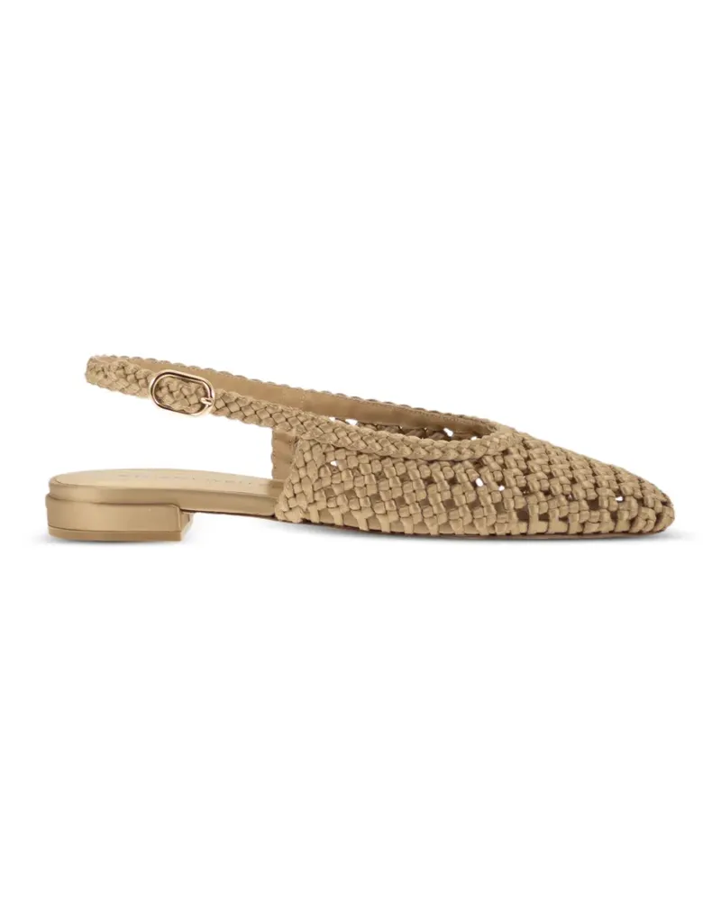 Stuart Weitzman interwoven pointed-toe ballet flats - Nude Nude