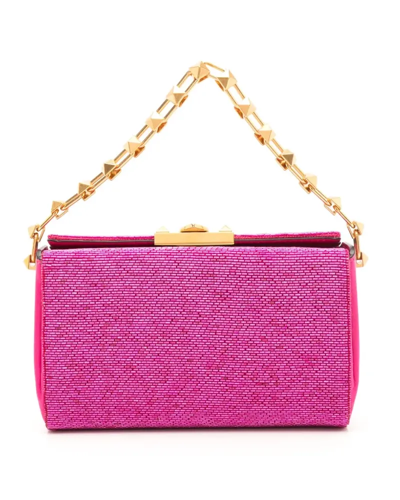 Valentino Garavani Carry Secrets Clutch mit Perlen - Rosa Rosa