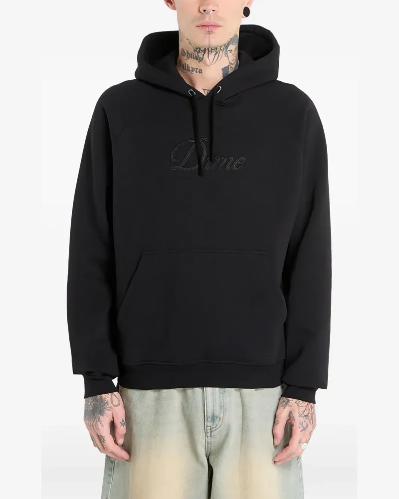 Dime Cursive Hoodie - Schwarz Schwarz