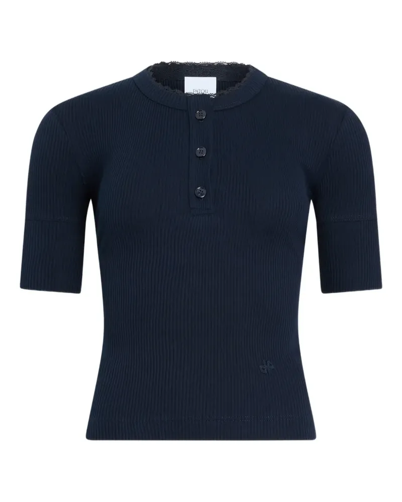 Patou T-Shirt mit Knöpfen - Blau Blau