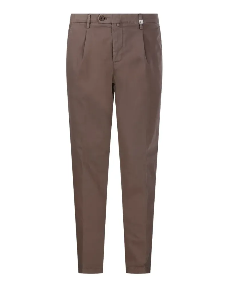MYTHS Tapered-Hose mit Falten - Braun Braun