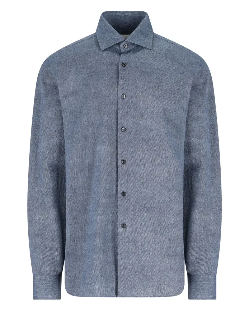 XACUS x Franz Kraler Hemd mit Knopfleiste - Blau Blau