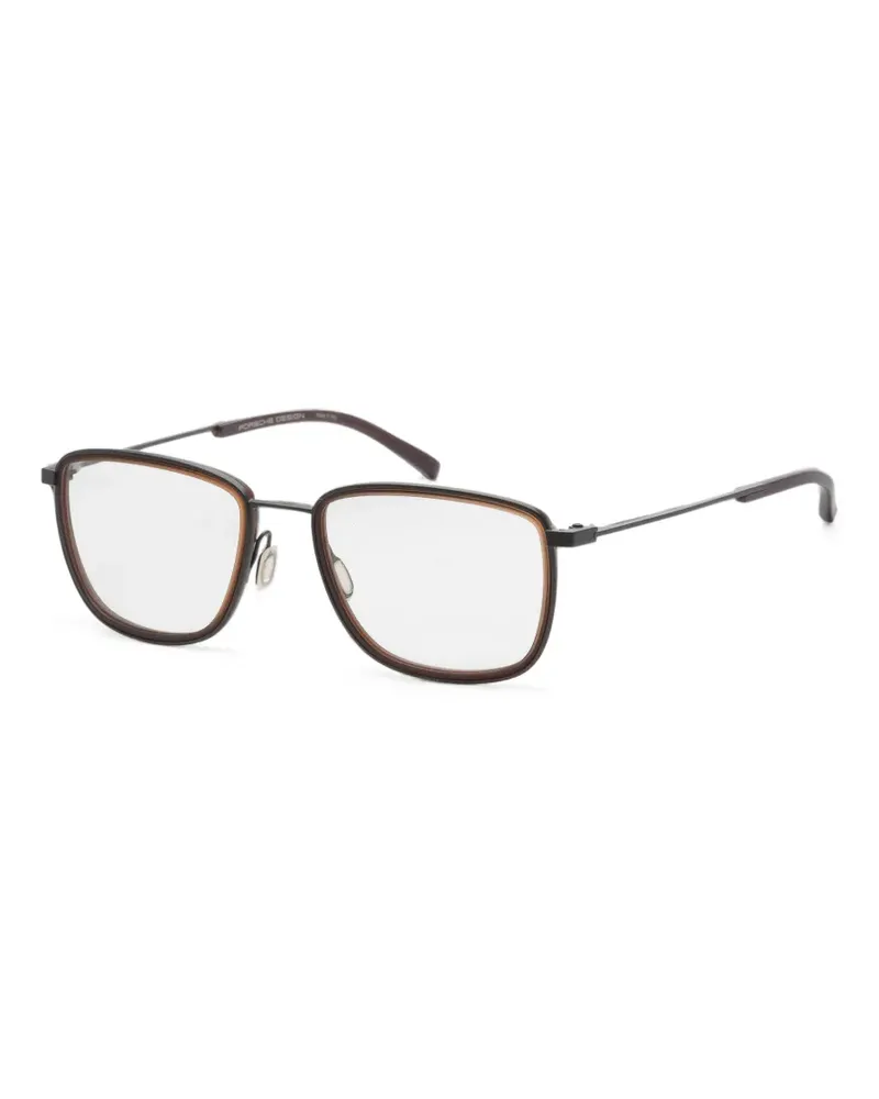 Porsche Design Brille mit eckigem Gestell - Braun Braun