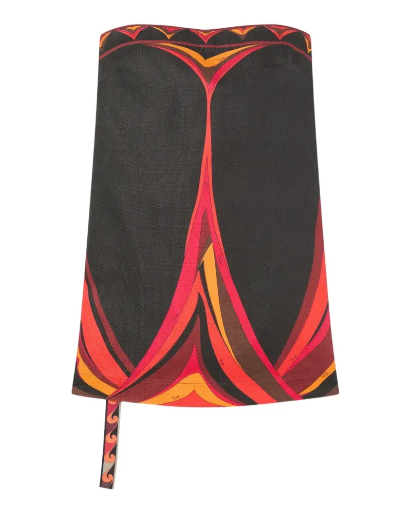 Emilio Pucci Kleid aus Baumwolle und Leinen mit Fari-Print - Schwarz Schwarz